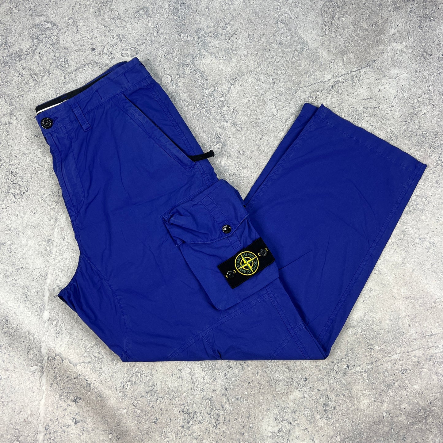 Stone Island Royal Blue Loose Cargo Trousers W30”
