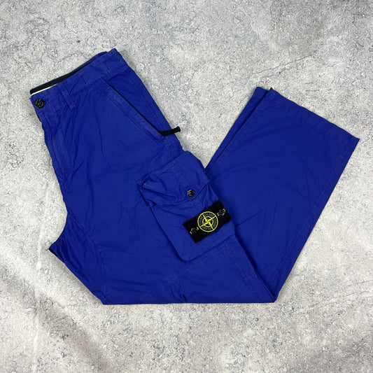 Stone Island Royal Blue Loose Cargo Trousers W30”