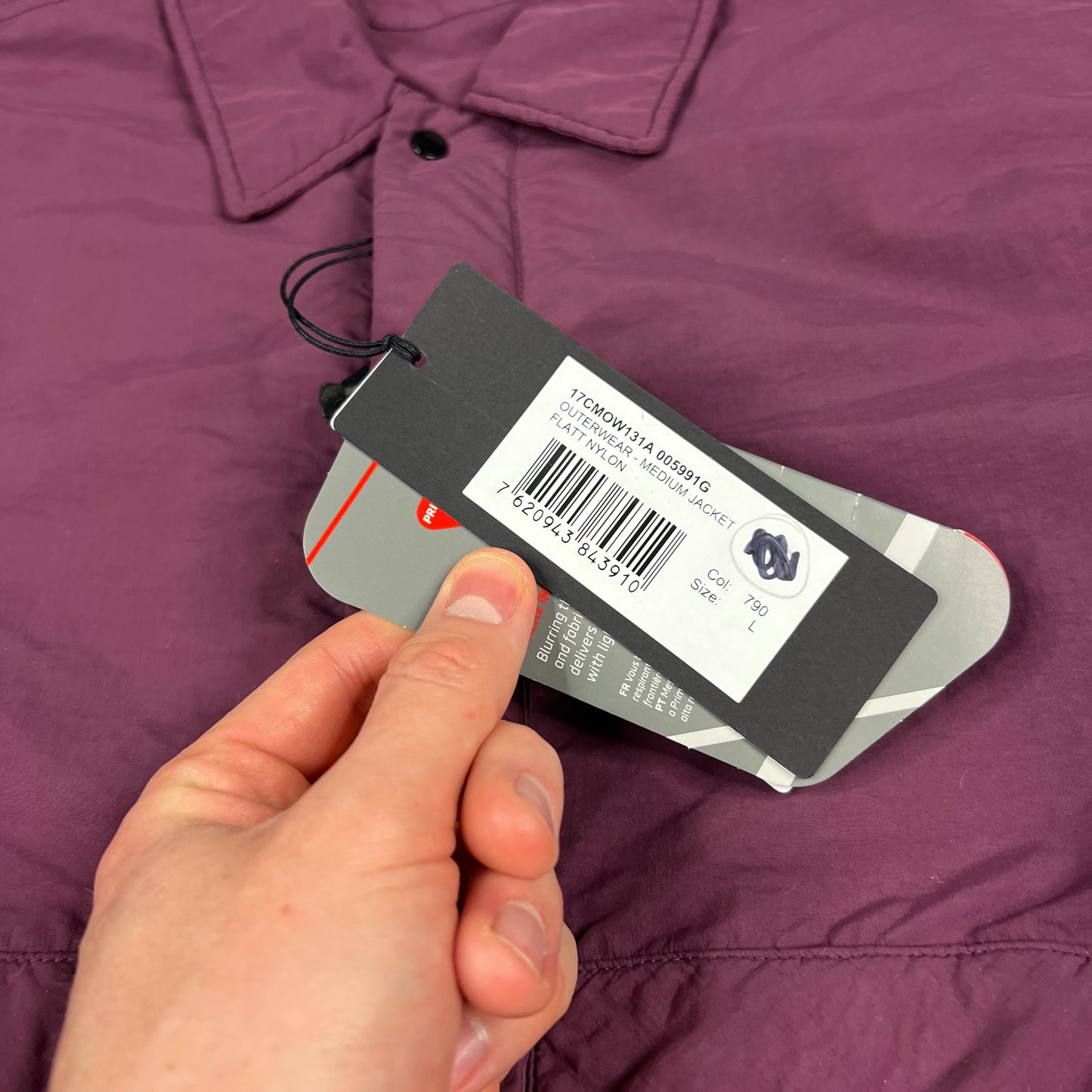 CP Company Burgundy Flatt Nylon Primaloft Jacket Large 23.5” BNWT