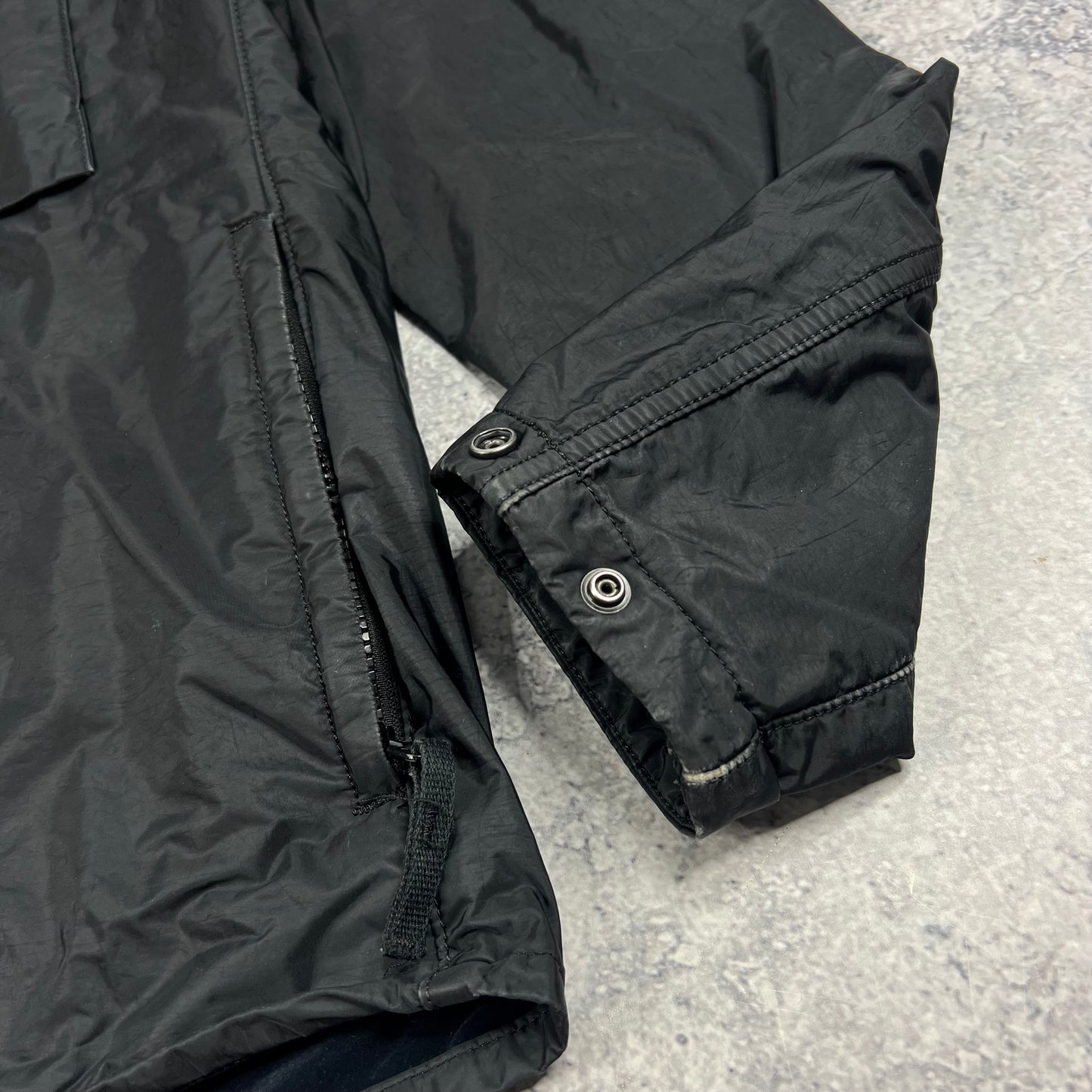 Stone Island Black Lamy Flock Jacket Large 22.5”