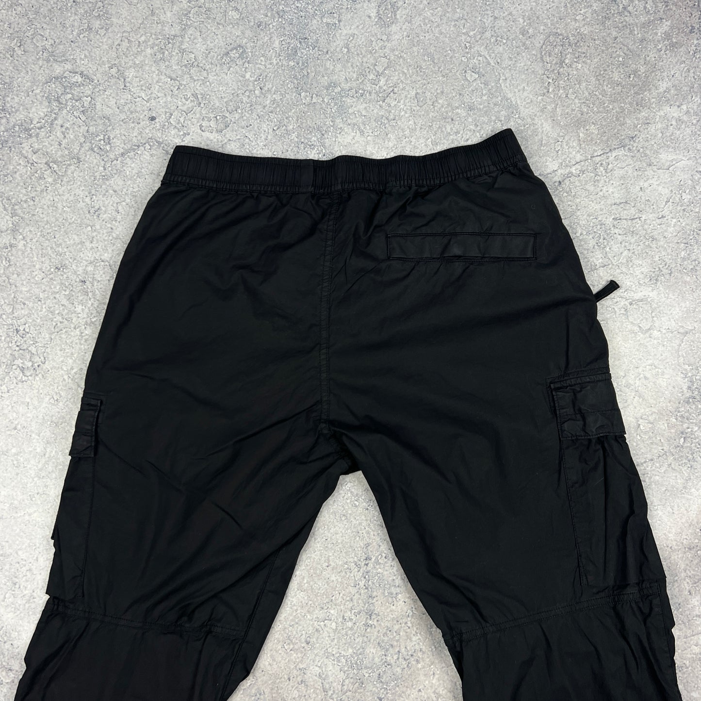 Stone Island Black Tela Parachute Cargo Trousers W32”