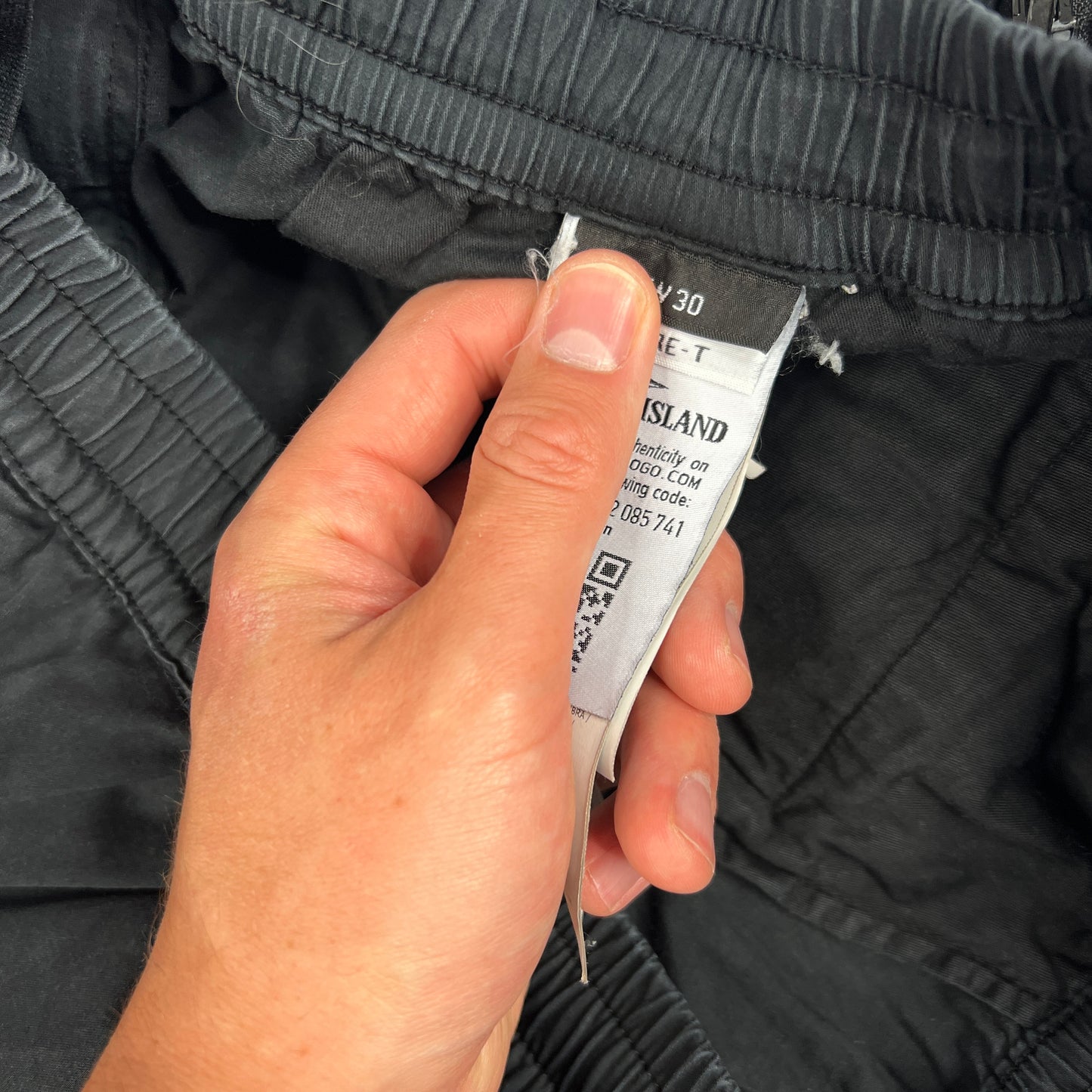 Stone Island Black Ghost Cuffed Cargo Trousers W30”