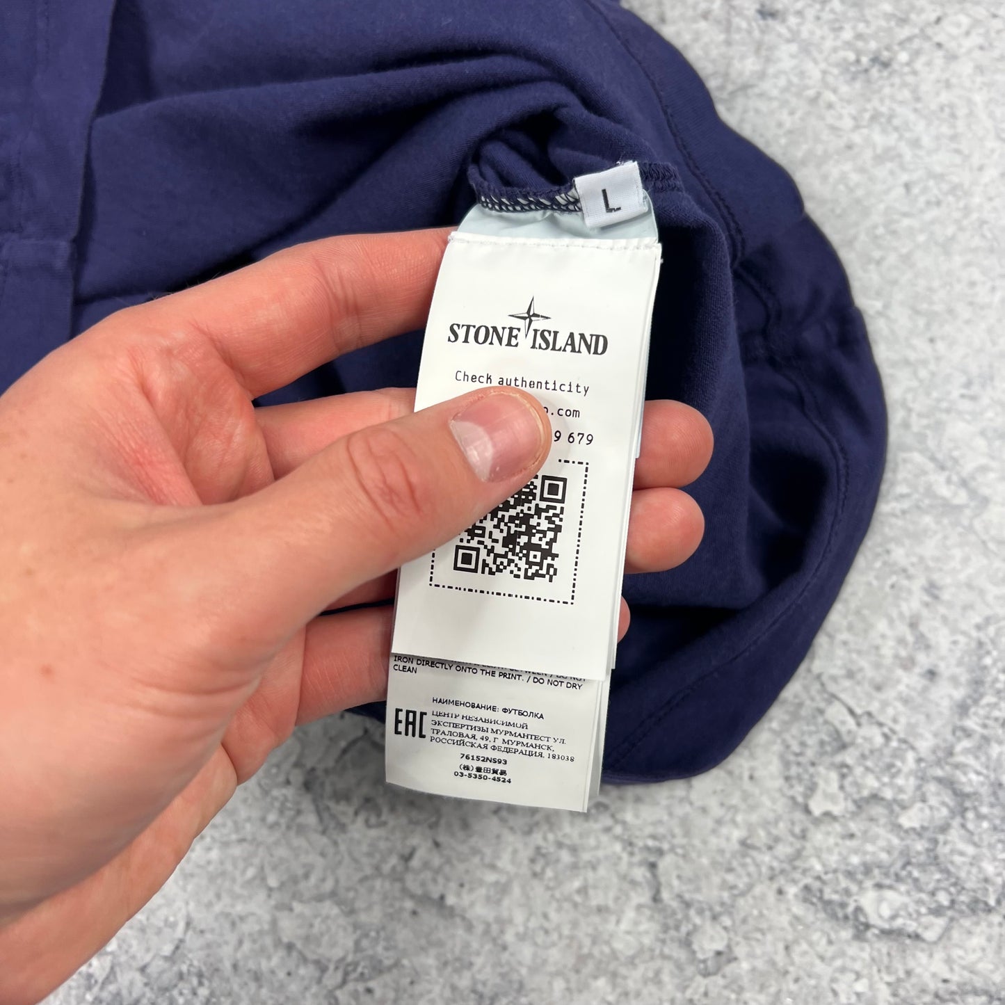Stone Island Blue/Purple Tricromia T-Shirt Large 20.75”