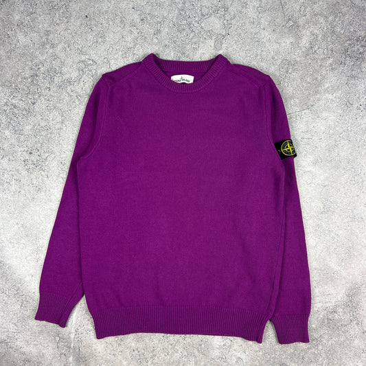 Stone Island Purple Wool Knit Jumper XL 23”