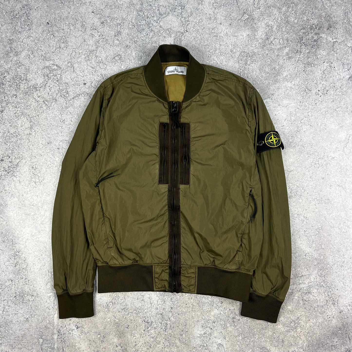 Stone Island Garment Dyed Crinkle Reps Bomber Jacket Medium 20.75”