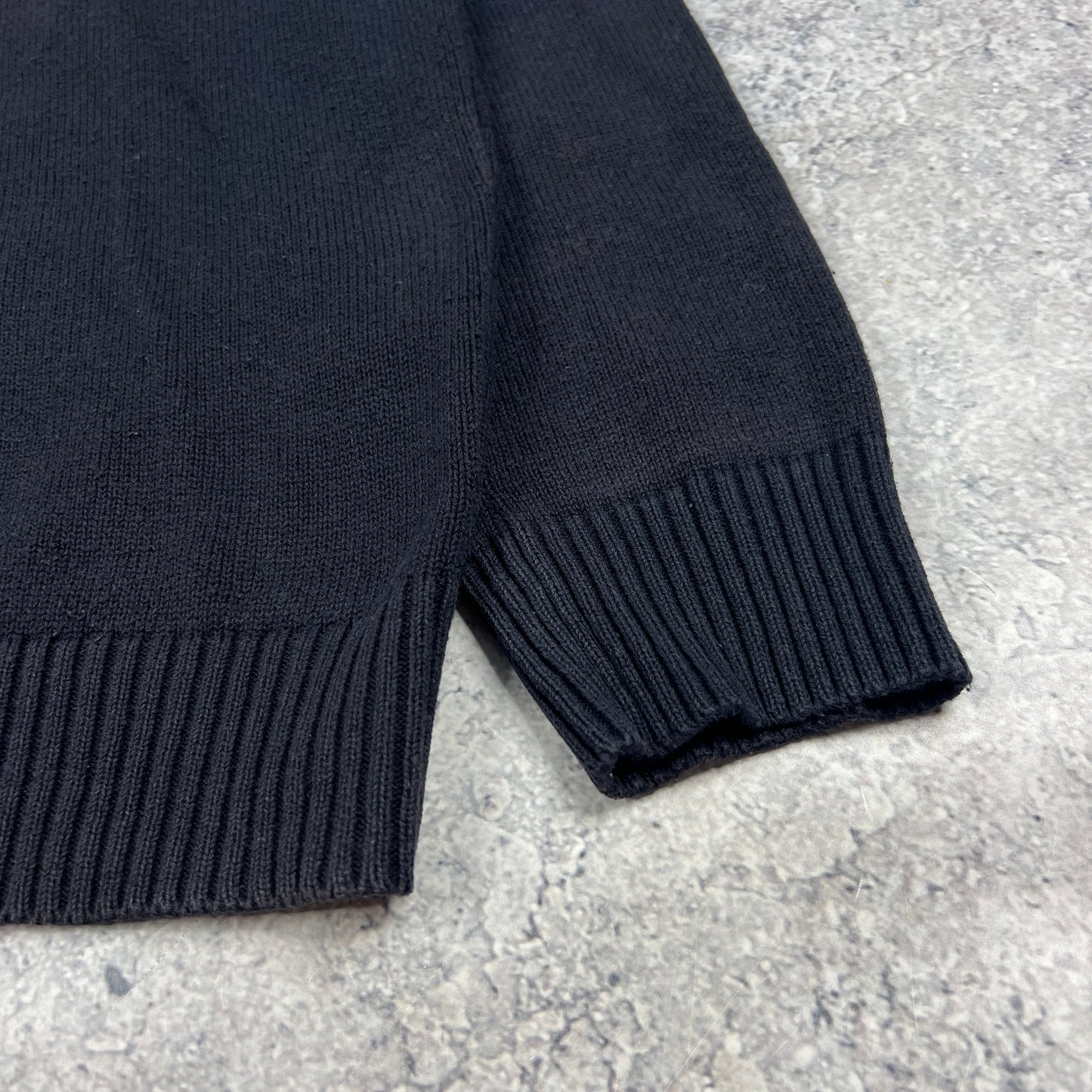 Stone Island Navy Knit Quarter Zip Sweatshirt Large 23”