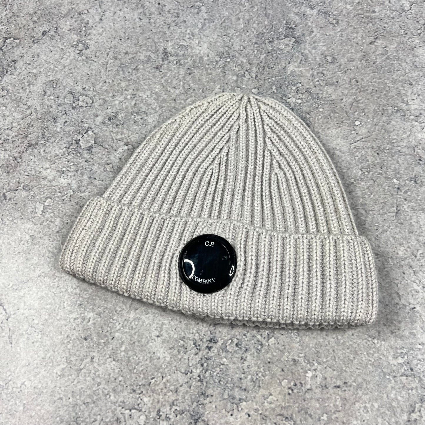 CP Company Grey Wool Lens Beanie