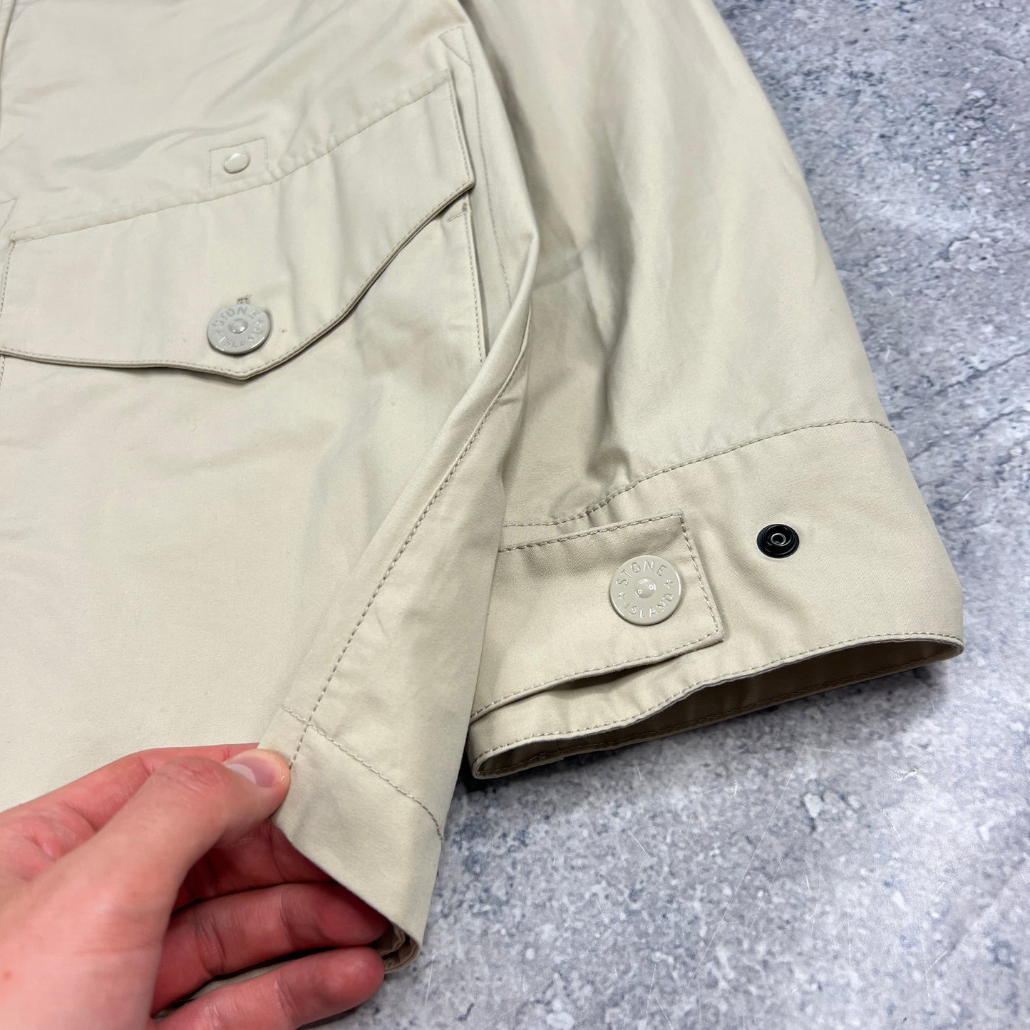 Stone Island Ghost Beige Weatherproof Jacket Medium 22.5” BNWT