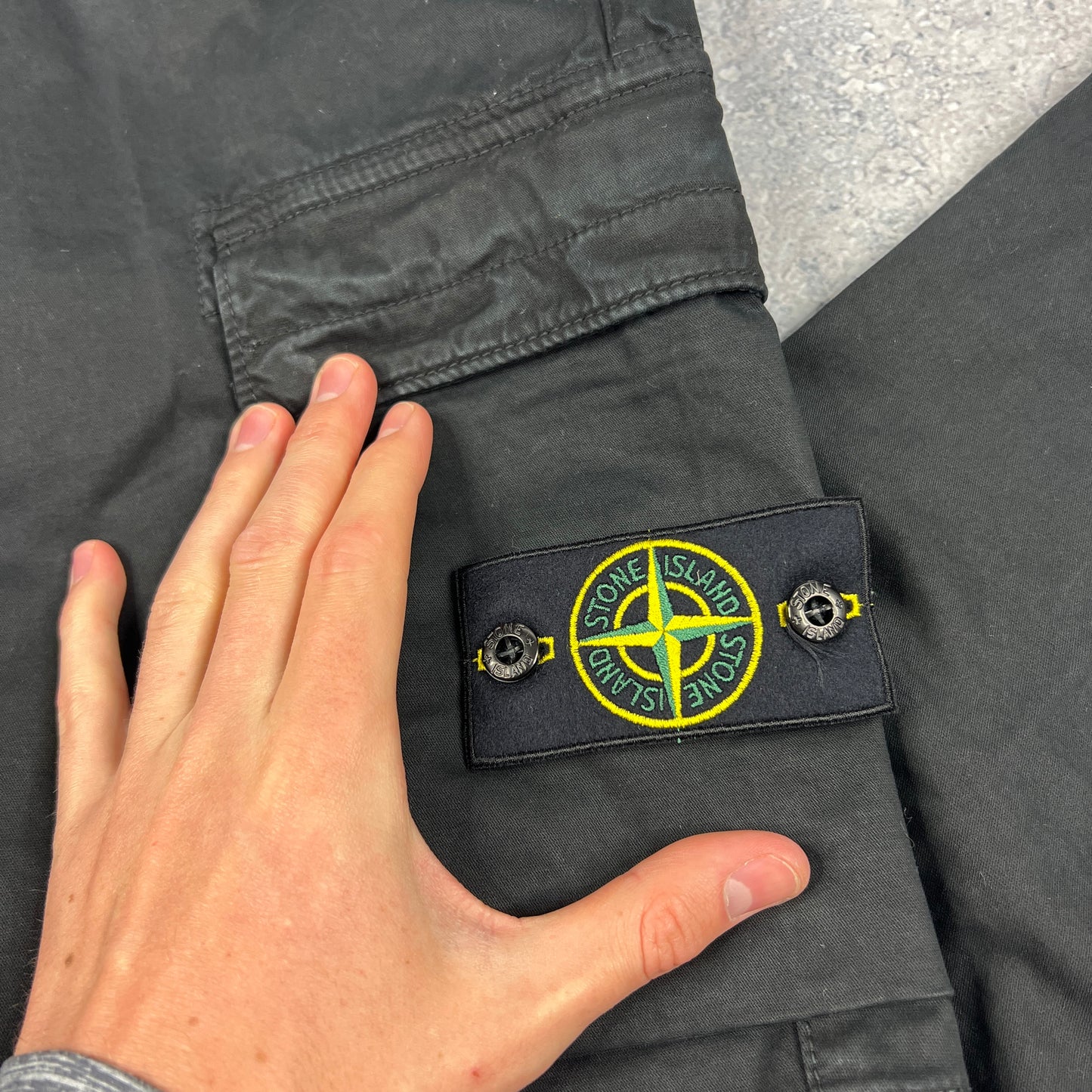 Stone Island Black Regular-T Cargo Trousers W34” BNWT