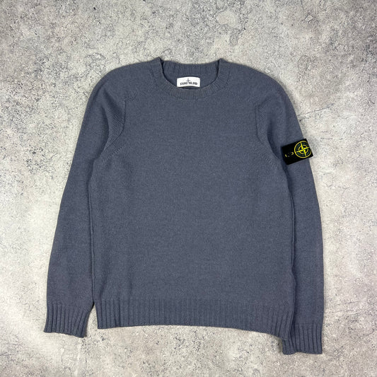 Stone Island Blue Knit Sweatshirt Medium 21”