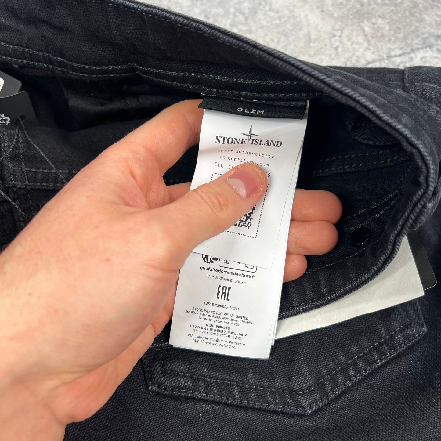 Stone Island Black Denim Slim Jeans BNWT