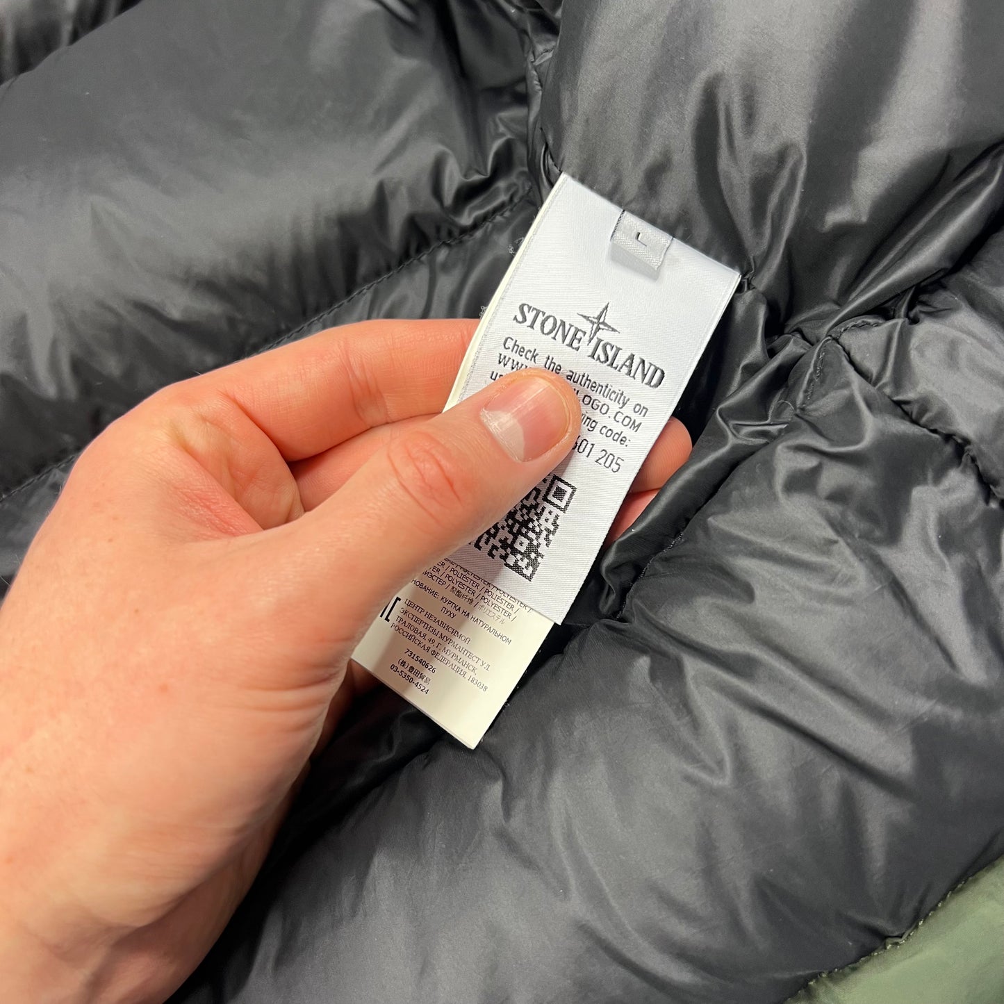 Stone Island Green Micro Reps Down Parka Large 25.5”