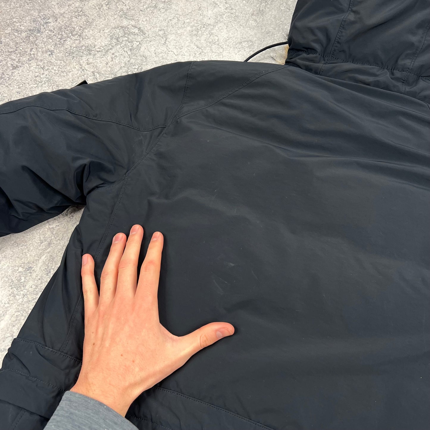 Stone Island Navy Micro Reps Down Parka Medium 23”