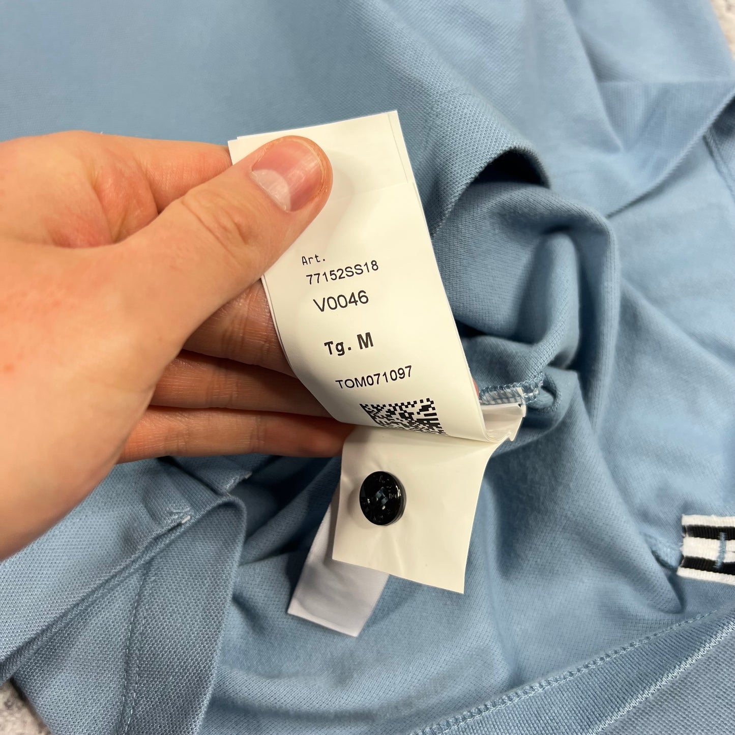 Stone Island Blue Long Sleeve Polo Shirt Medium 20” BNWT