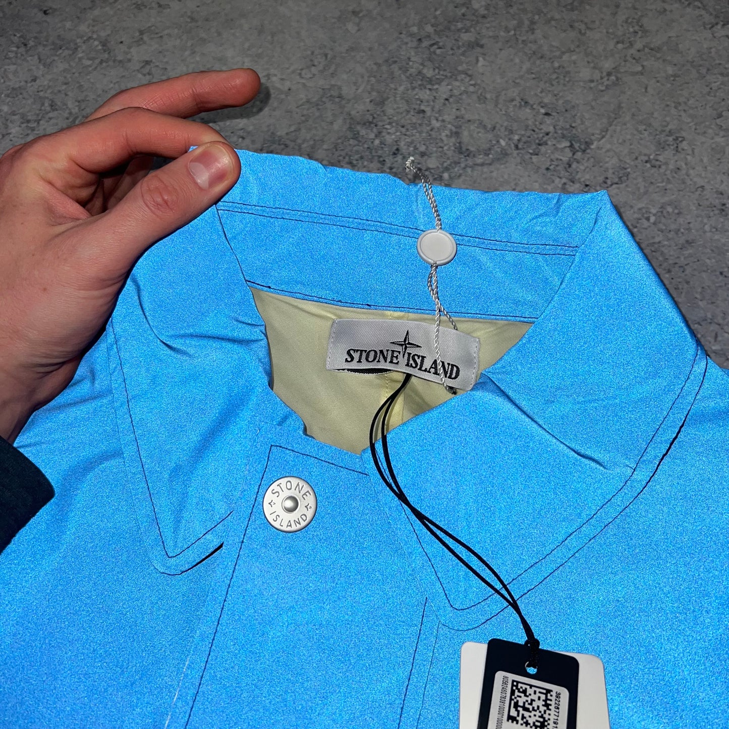 Stone Island Marina Plated Reflective Jacket Large 25.5” BNWT