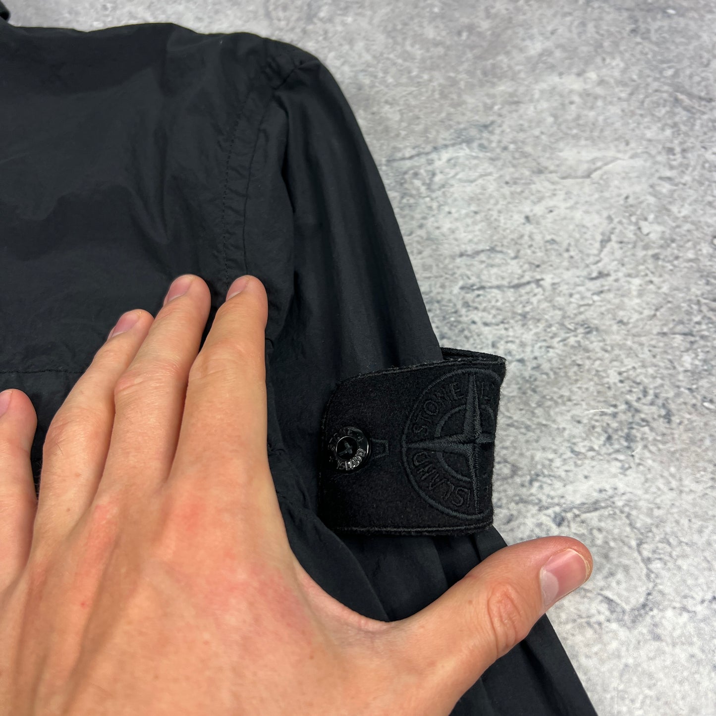 Stone Island Ghost Black Nylon Smerigliato Overshirt Large 22.5” BNWT