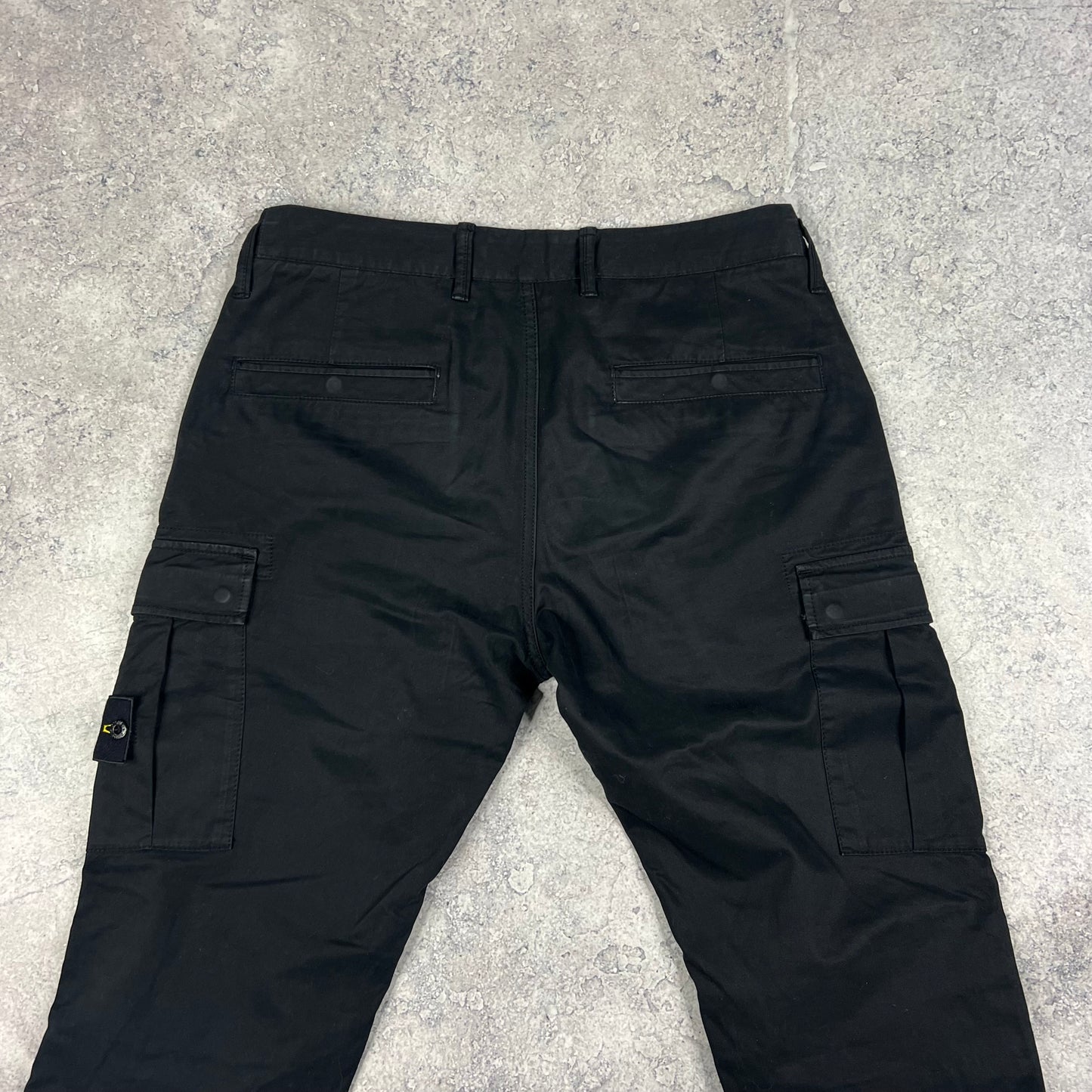 Stone Island Black Slim Cargo Trousers W32”