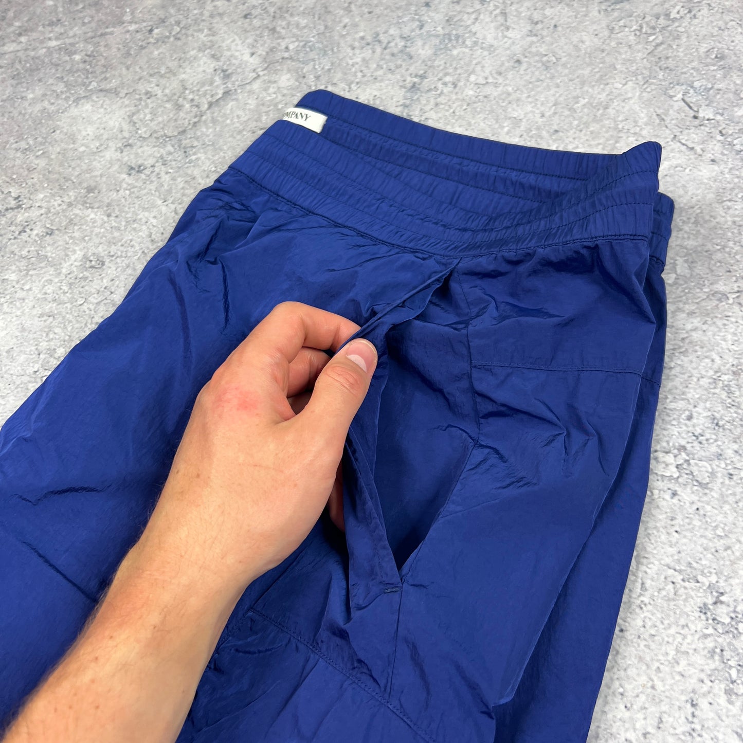 CP Company Blue Chrome Lens Cargo Trousers W40”
