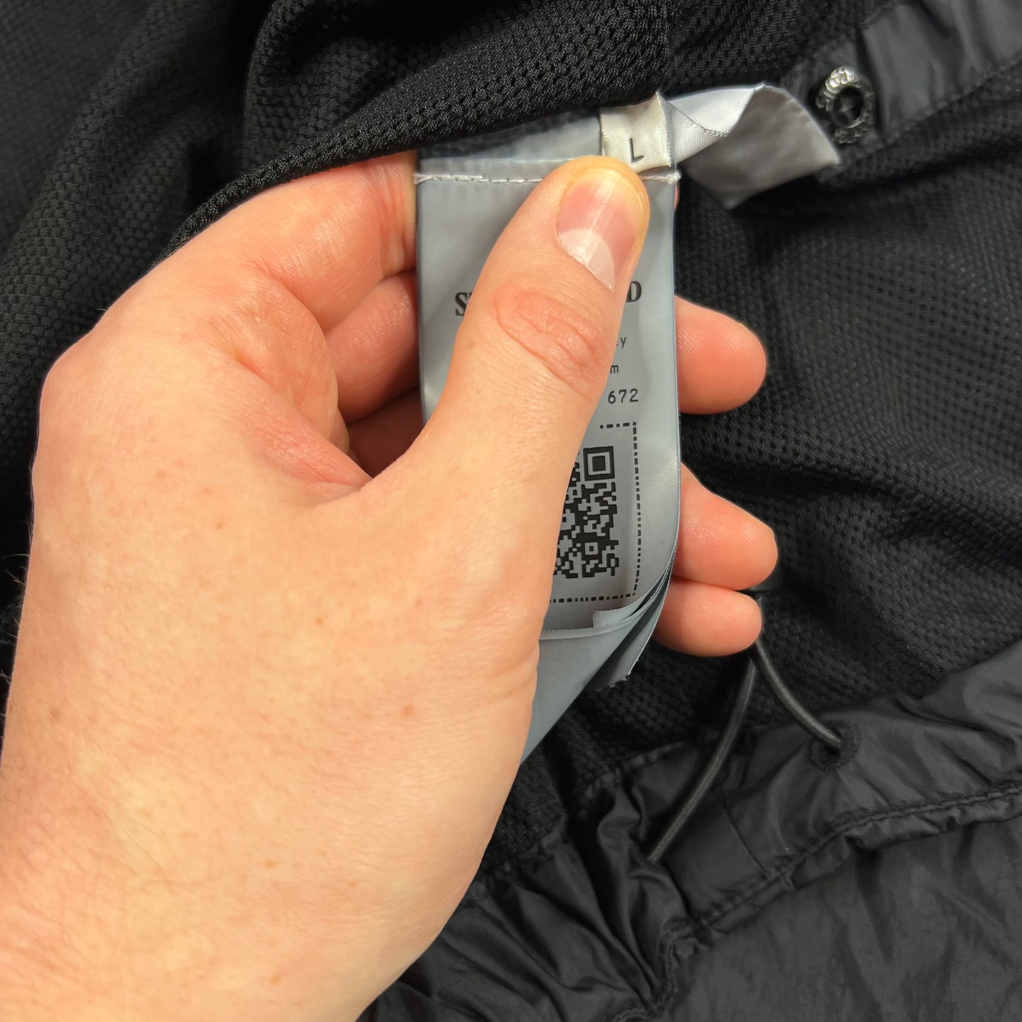 Stone Island Black Crinkle Reps Jacket Large 21.75”