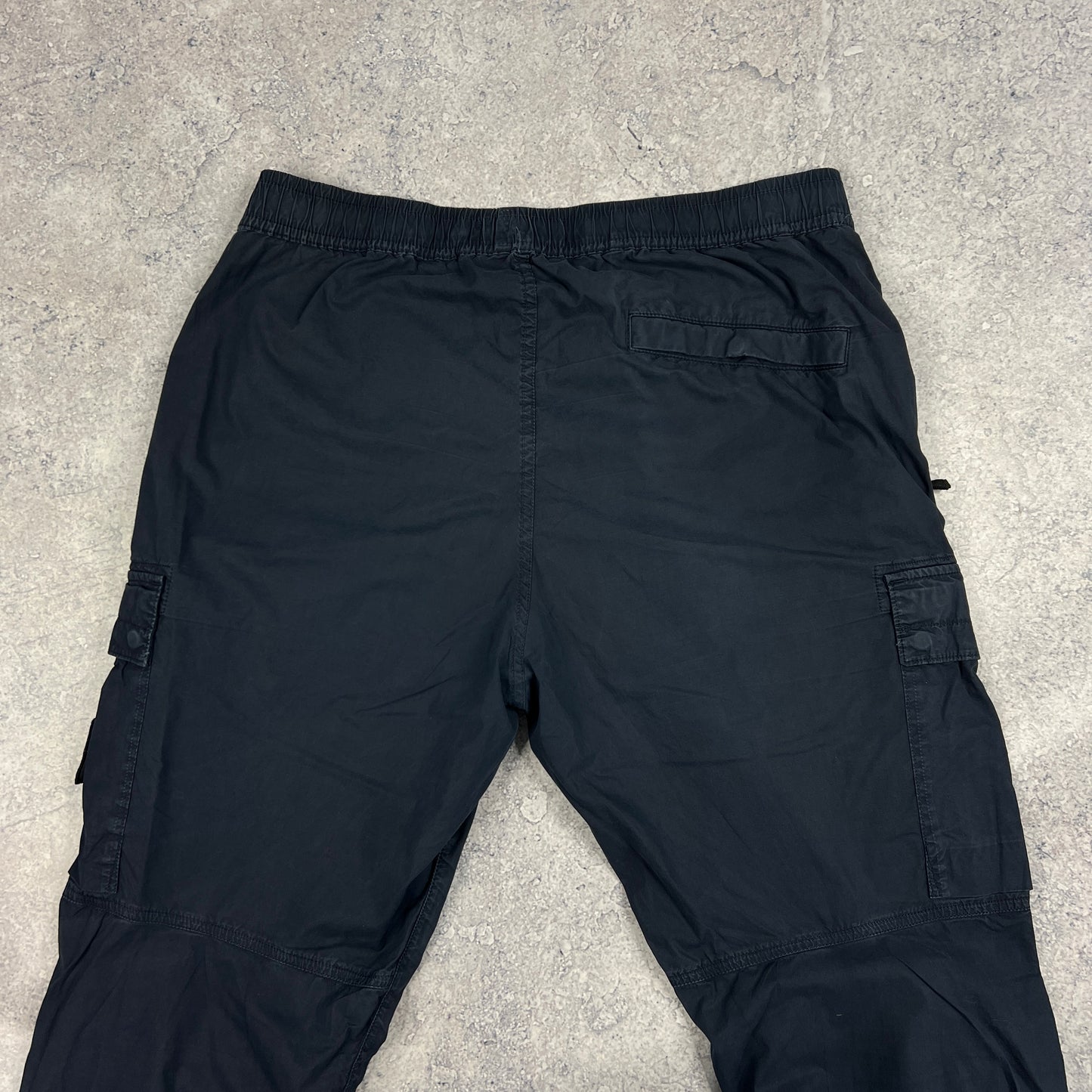 Stone Island Navy Cuffed Tela Parachute Cargo Trousers W34”