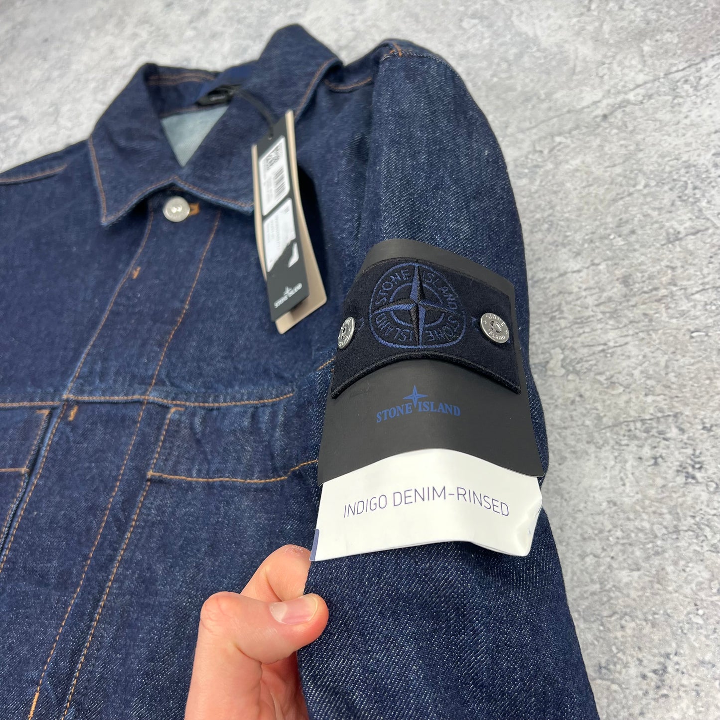 Stone Island Indigo Denim Rinsed Jacket Large 23” BNWT