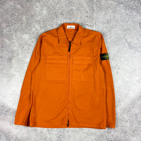 Stone Island Orange Overshirt Medium 22”