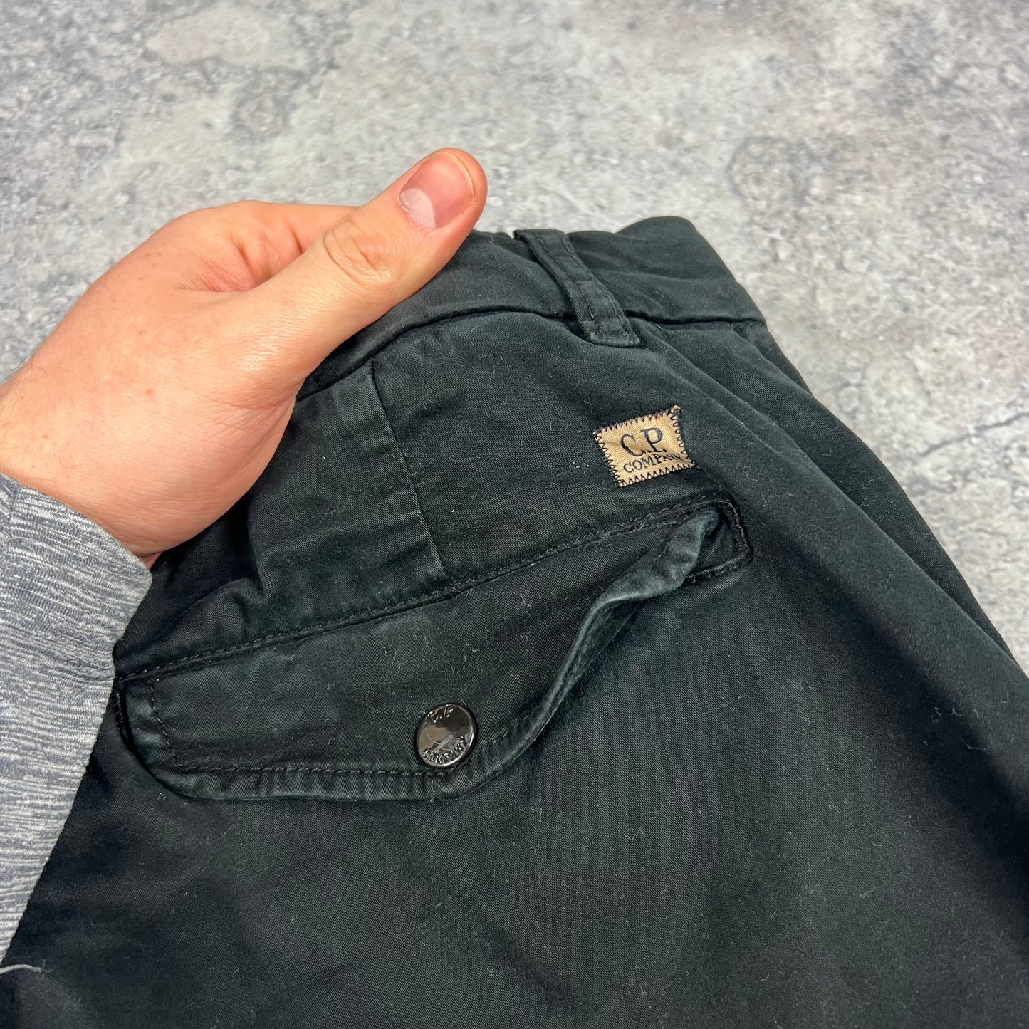 CP Company Black Lens Cargo Trousers Size 50- W34”