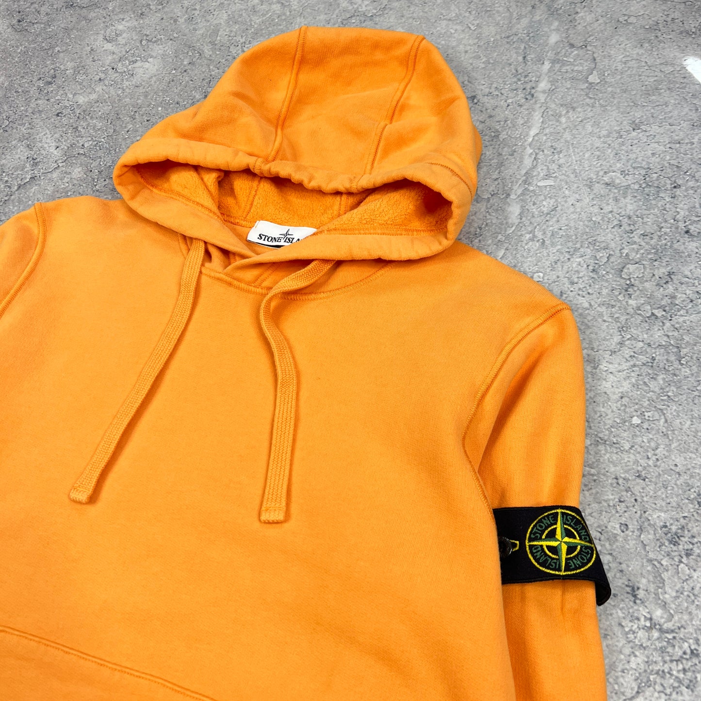 Stone Island Orange Hoodie Small 21”