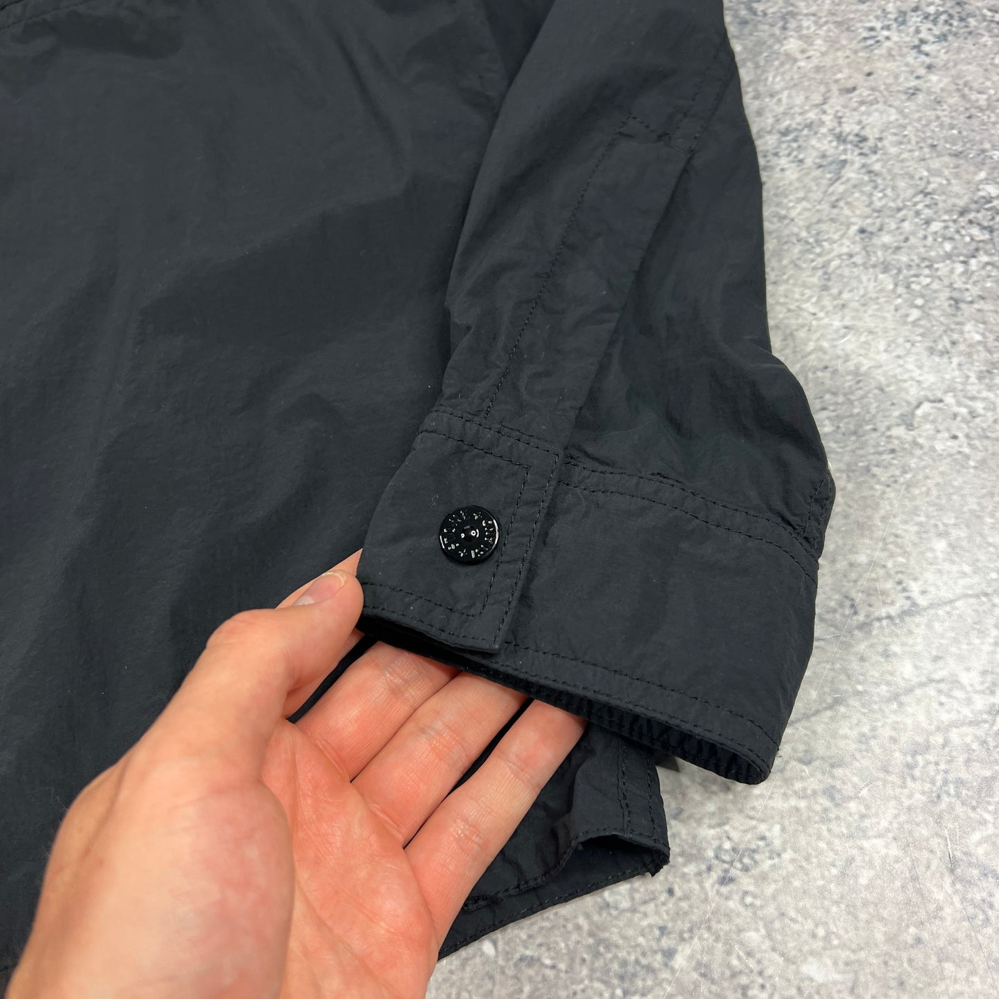 Stone Island Ghost Black Nylon Smerigliato Overshirt Large 22.5” BNWT