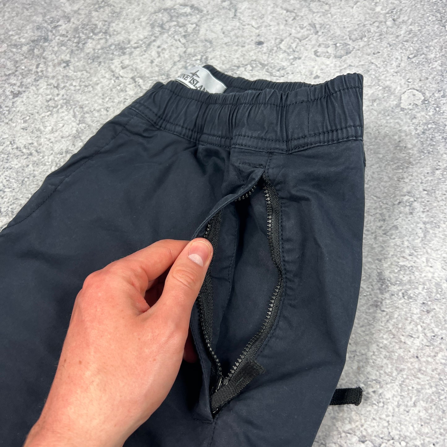 Stone Island Navy Cuffed Cargo Trousers W30”