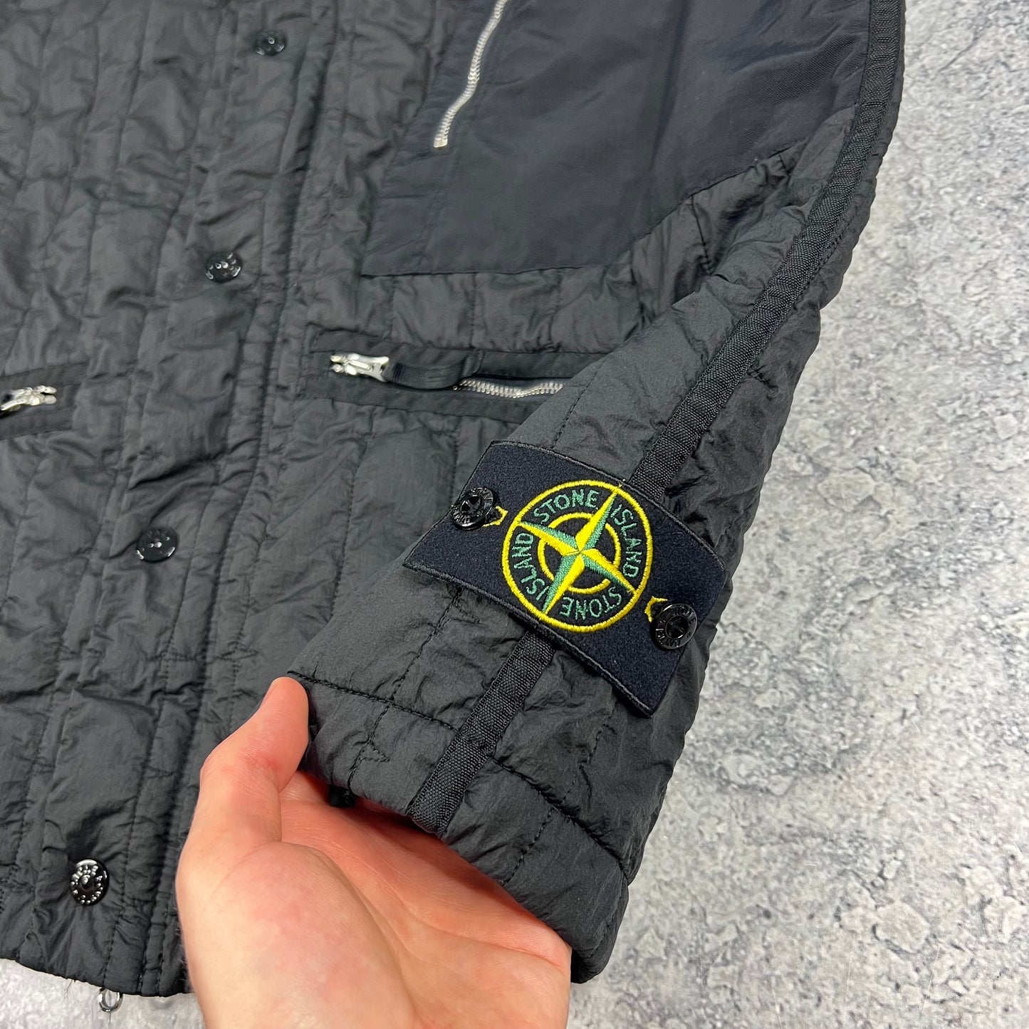 Stone Island Black Quilted Stella Primaloft Vest Medium 23.5”