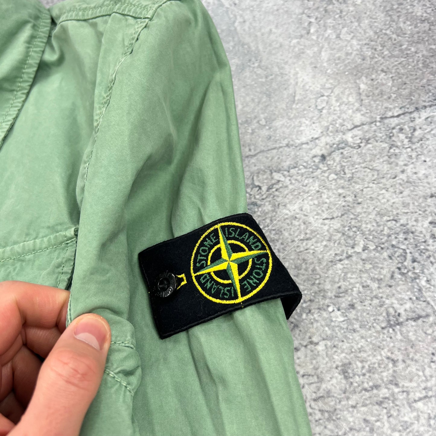 Stone Island Green Garment Dyed Overshirt Medium 21.25”