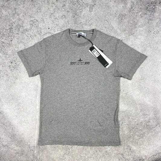 Stone Island Grey Hand Print T-Shirt Medium 19.75” BNWT