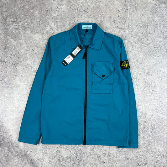 Stone Island Blue Bellows Overshirt Small 20.25” BNWT