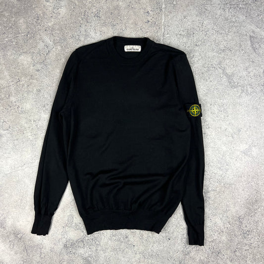 Stone Island Black Knit Jumper Medium 21”