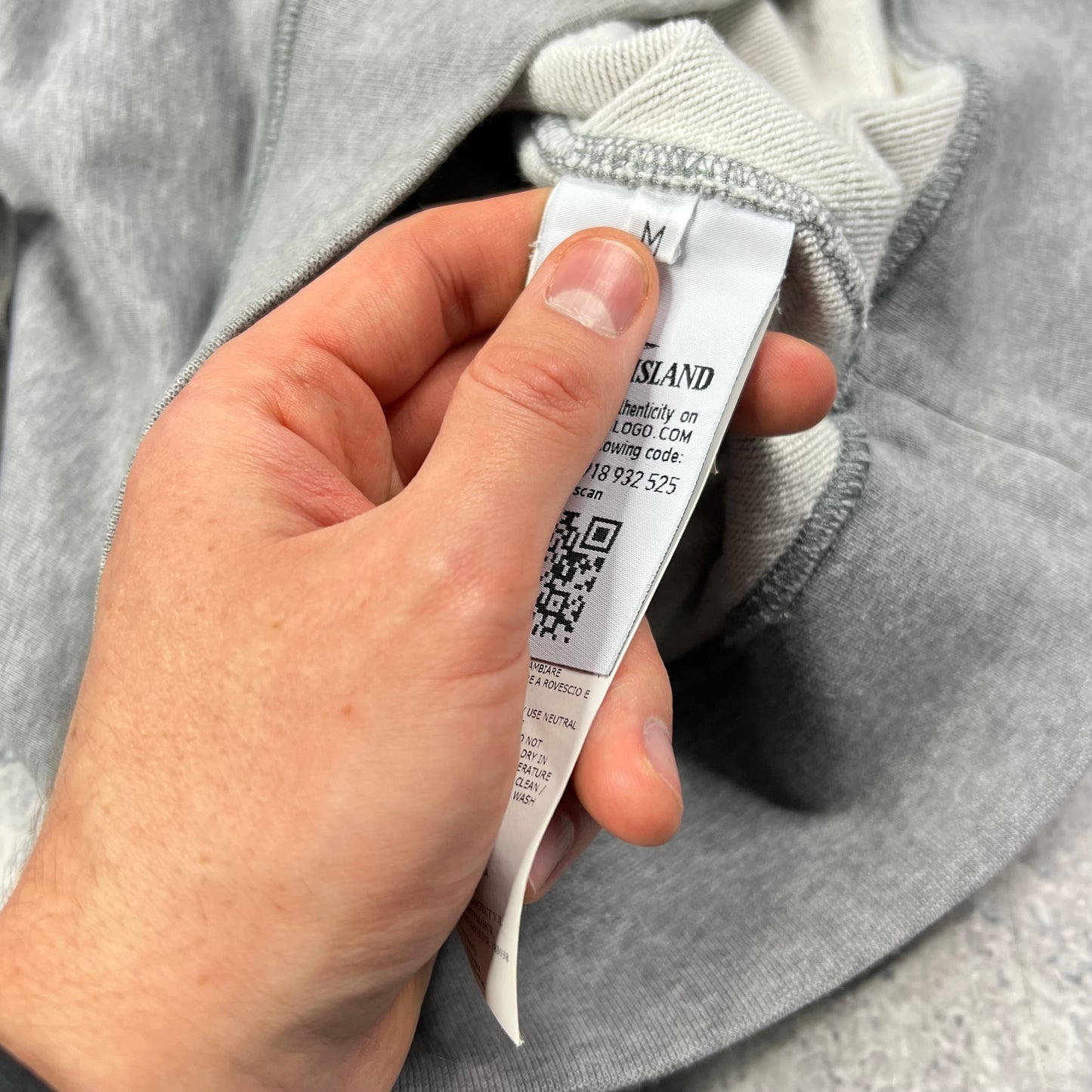 Stone Island Grey Pullover Hoodie Medium 22.25”