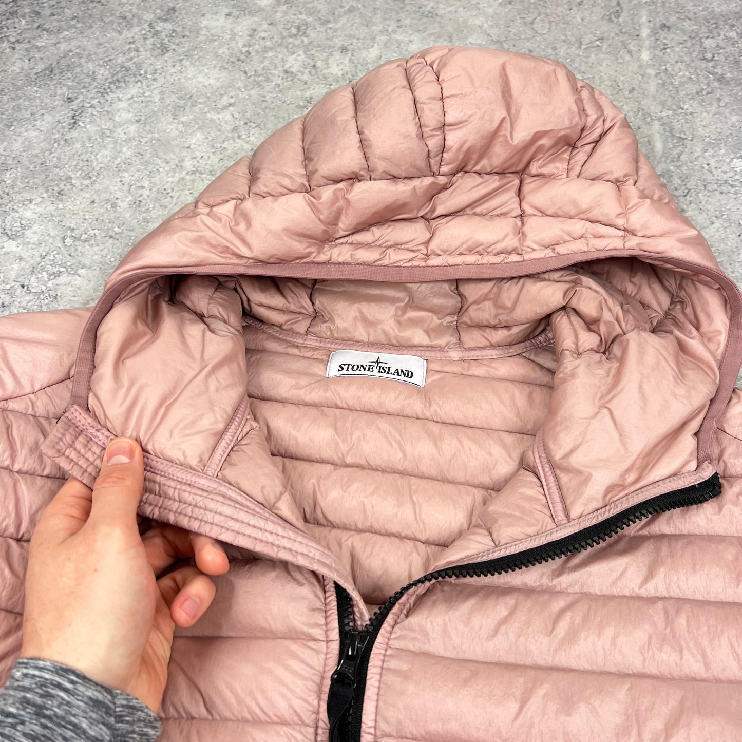 Stone Island Pink Loom Woven Down Jacket XXL 25.5”
