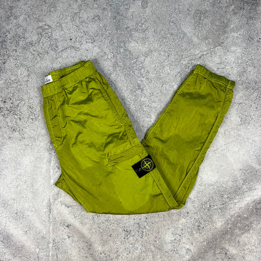 Stone Island Lime Nylon Metal Cargo Trousers W30”