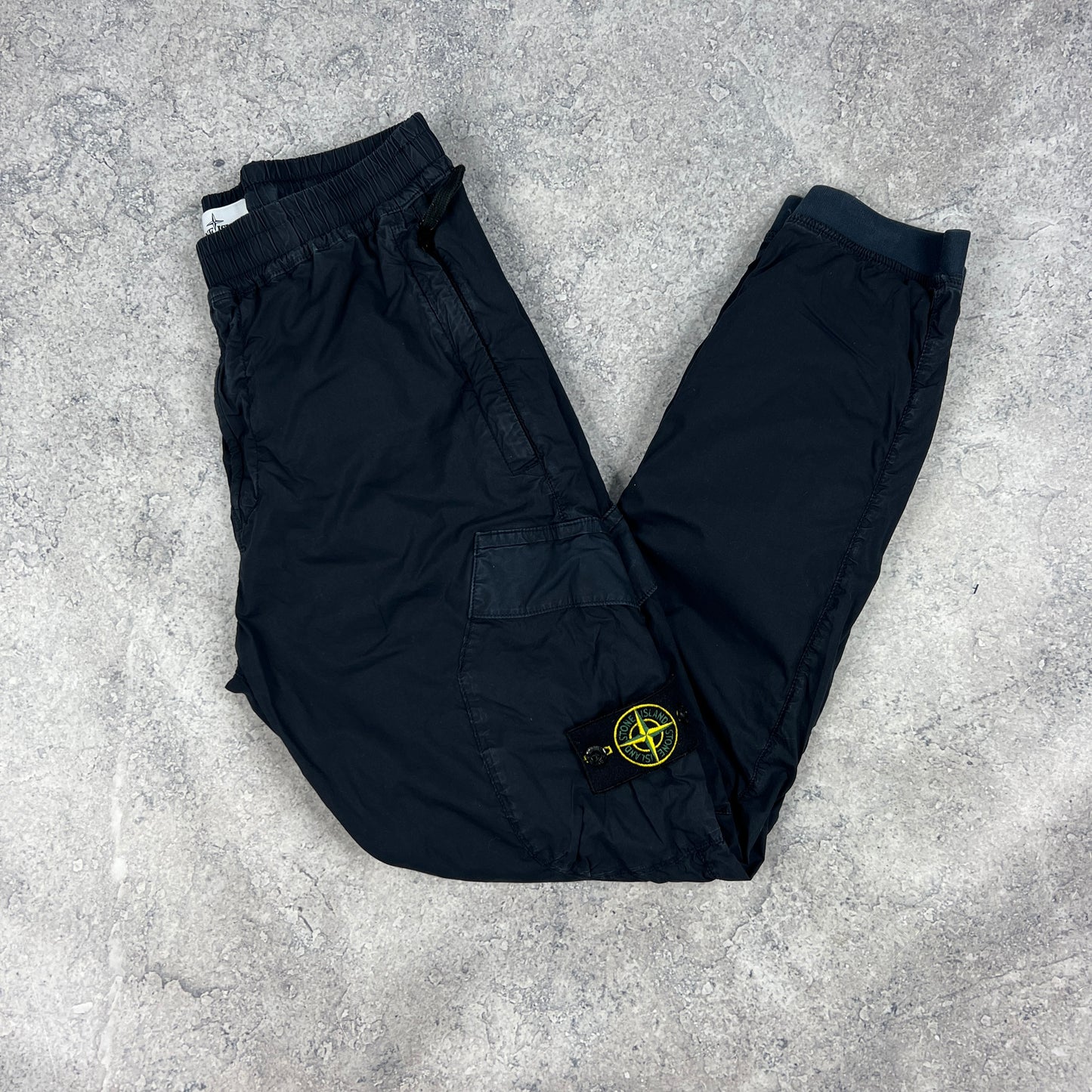 Stone Island Navy Cuffed Cargo Trousers W30”