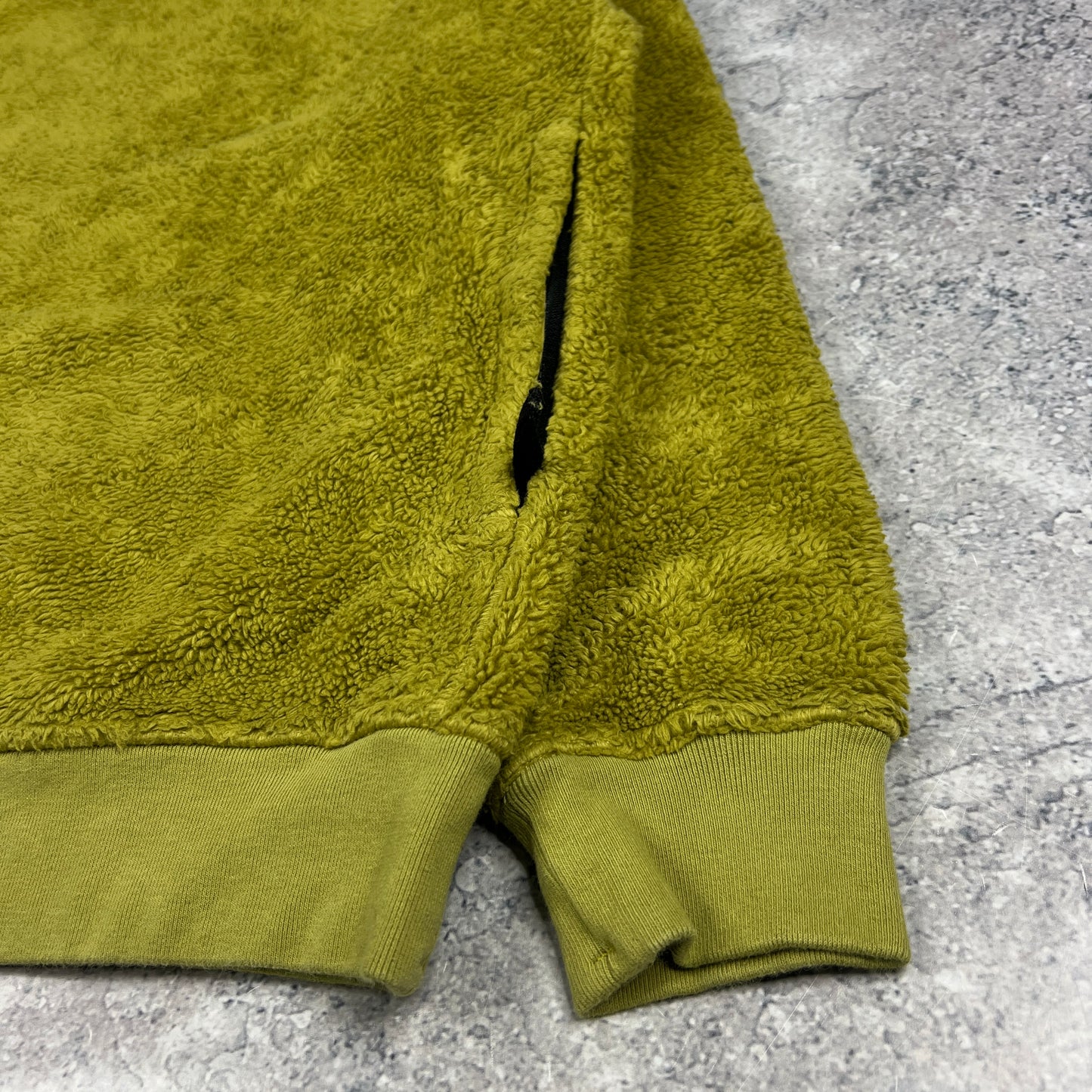 Stone Island Mustard Teddy Fleece Pullover Small 21.75”