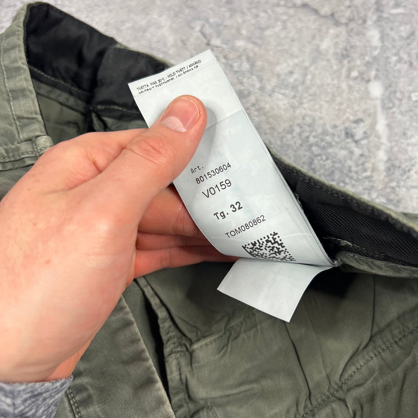 Stone Island Green Skinny Cargo Trousers W32”