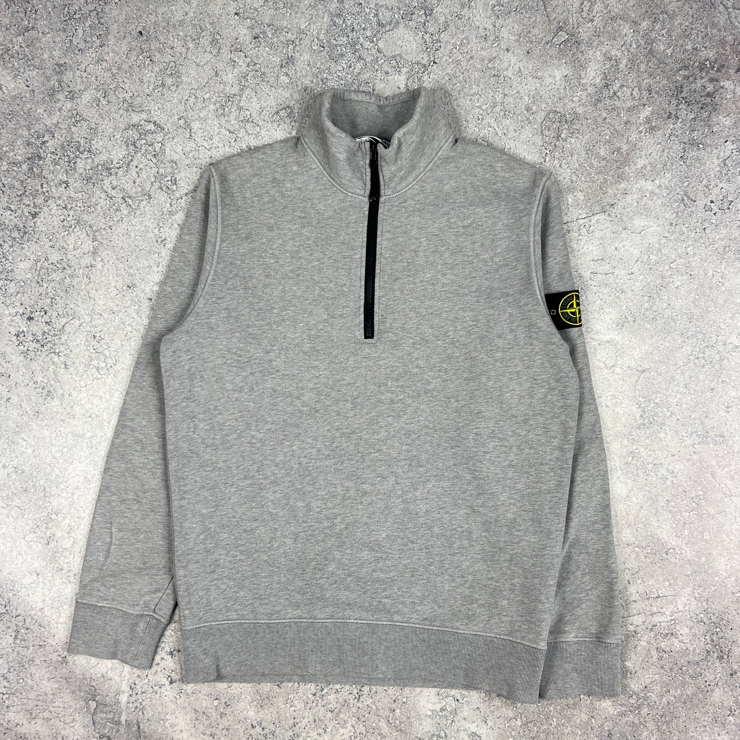 Stone Island Grey Quarter Zip Sweatshirt Medium 22”