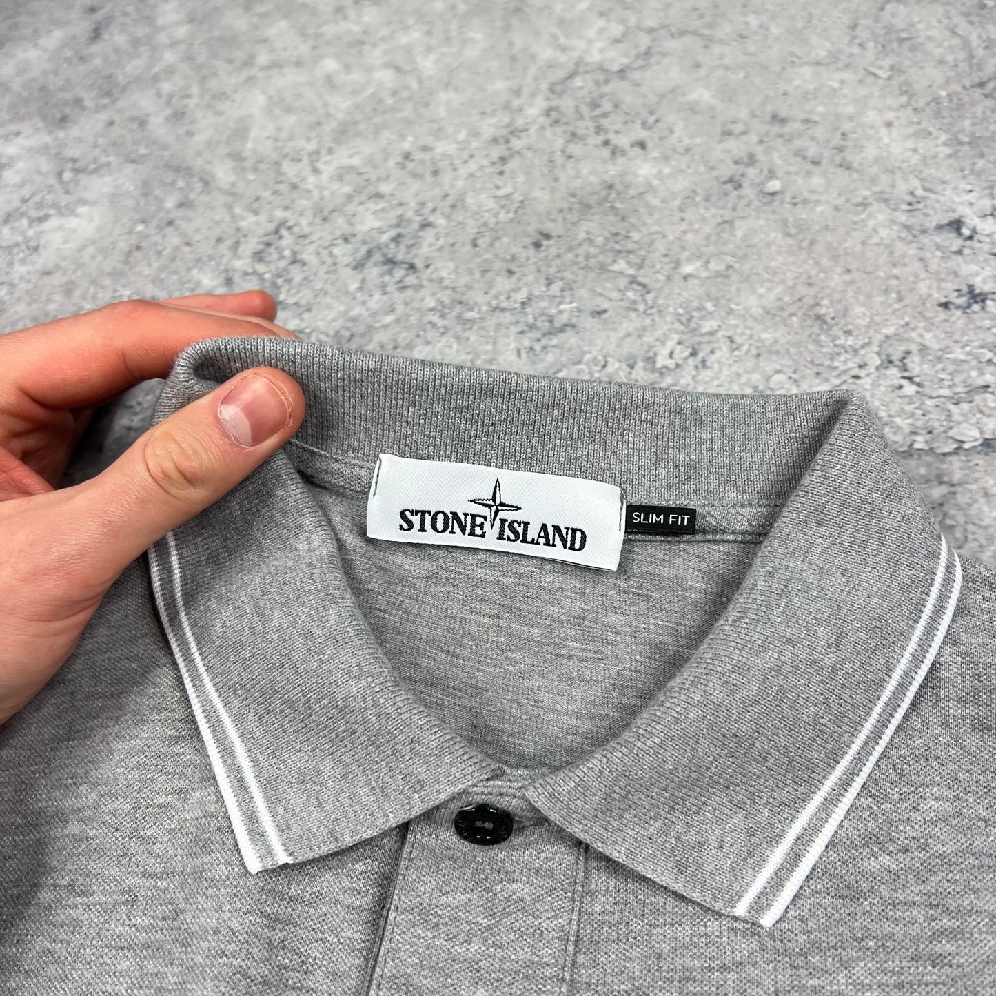 Stone Island Grey Polo Shirt XL Slim Fit 21.75”