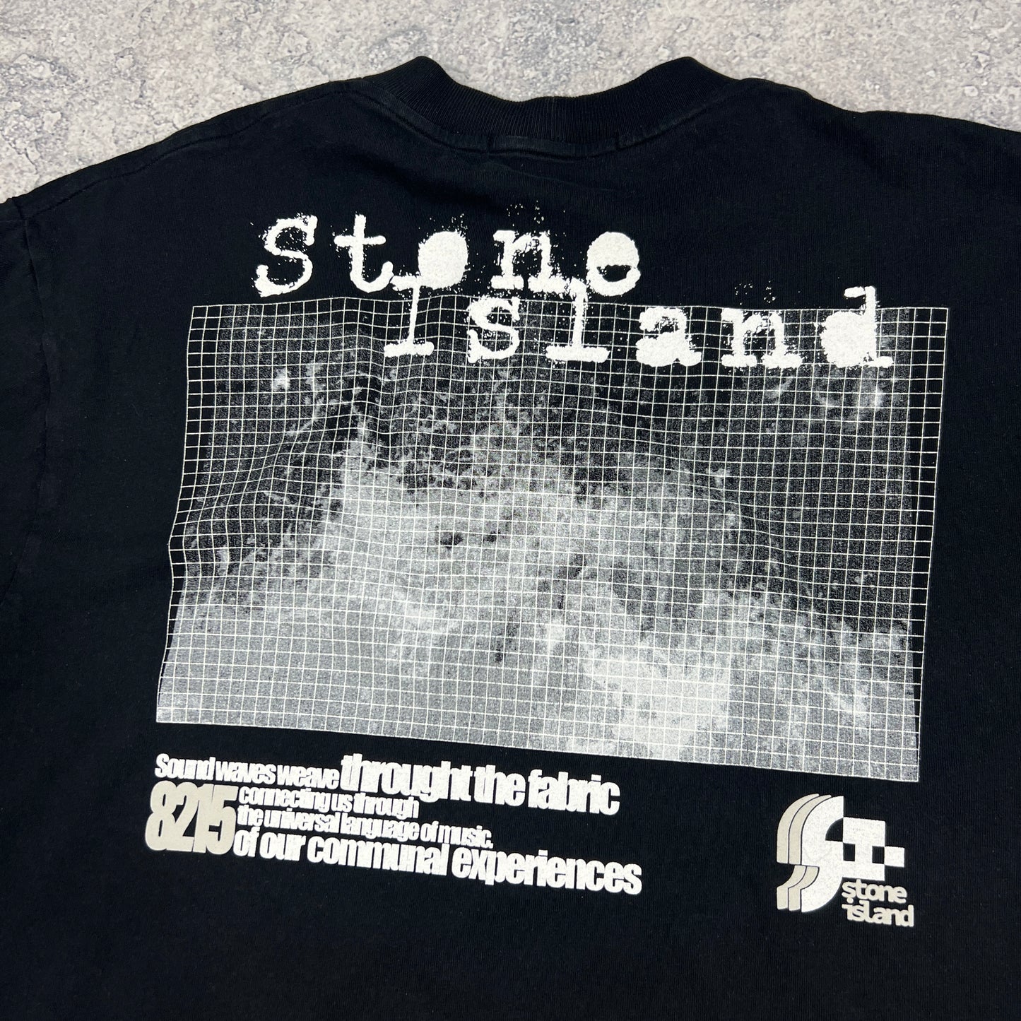 Stone Island Black Soundwave Graphic T-Shirt Small 21”