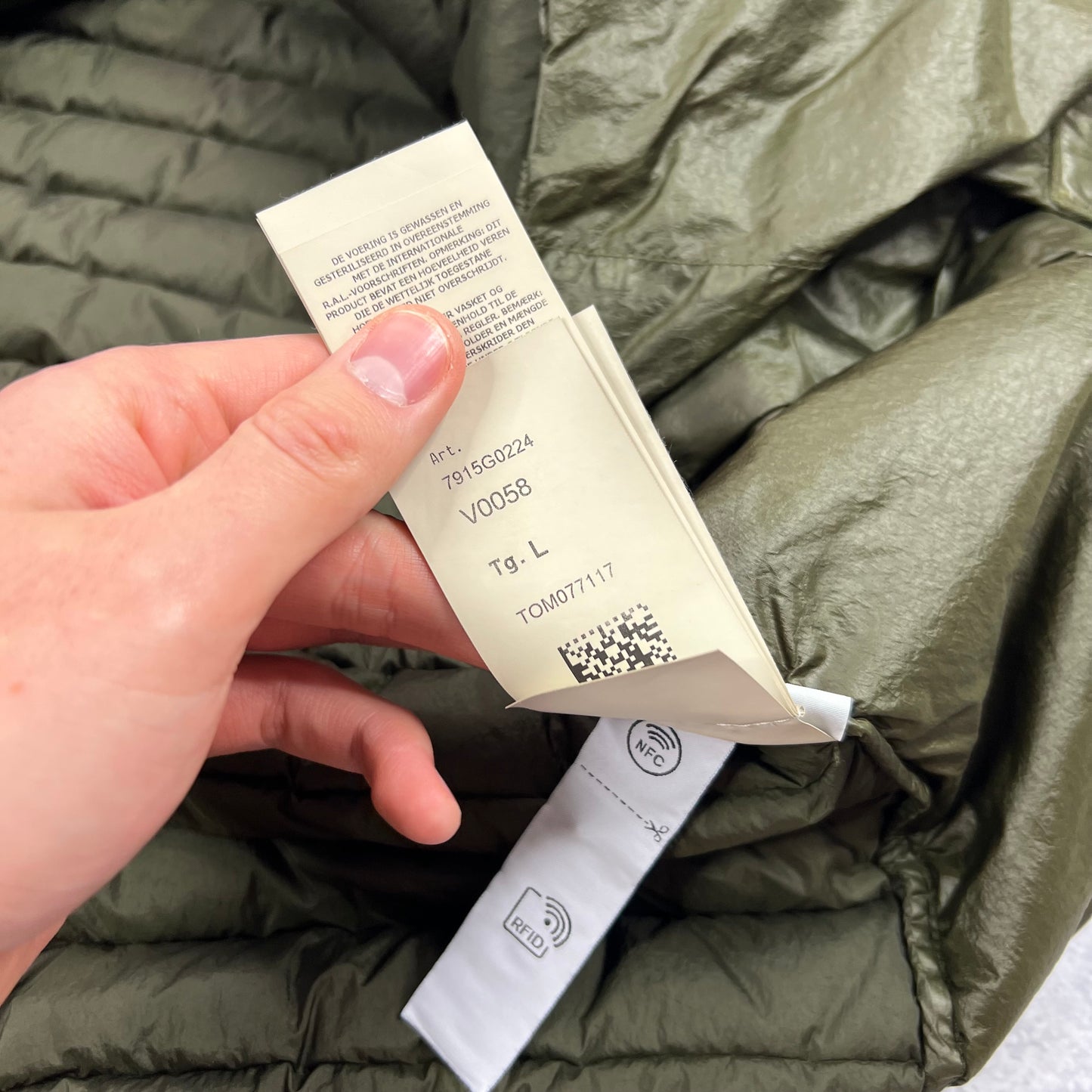 Stone Island Khaki Loom Woven Down Gilet Large 22.75”