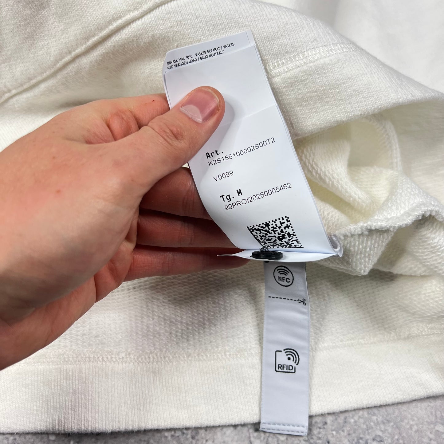 Stone Island White Raw Beauty Plate Hoodie Medium 22.5”