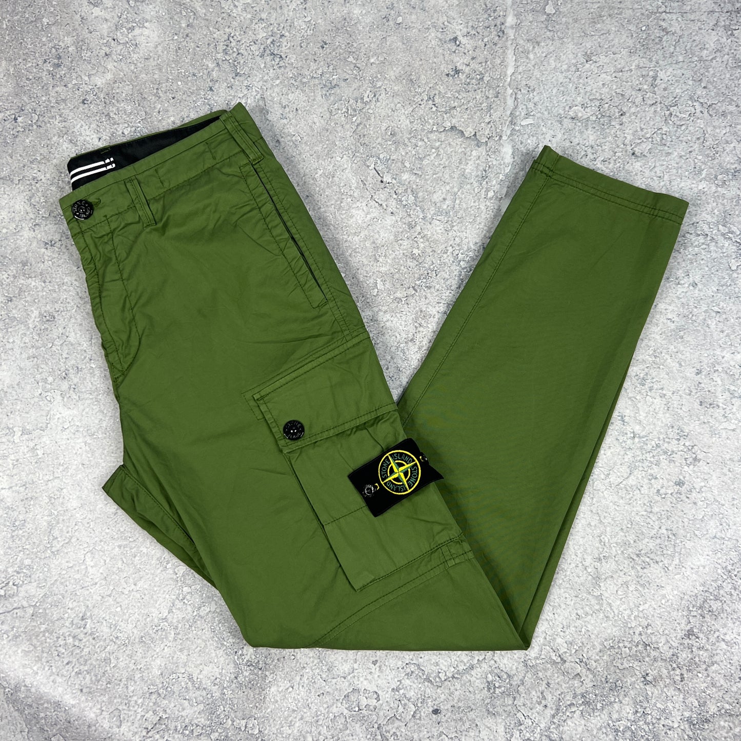 Stone Island Green Slim Cargo Trousers W30”
