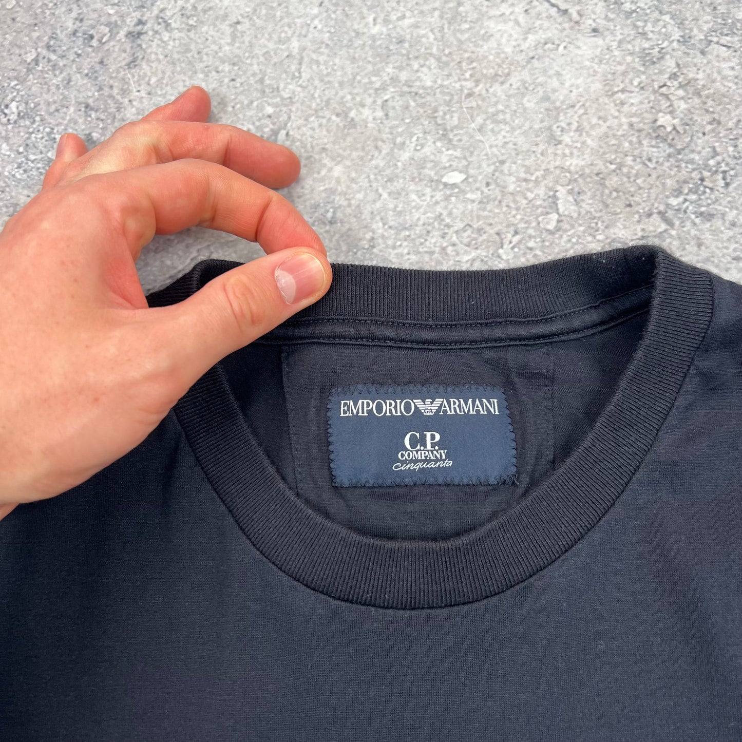 CP Company x Armani Navy T-Shirt Medium 20”