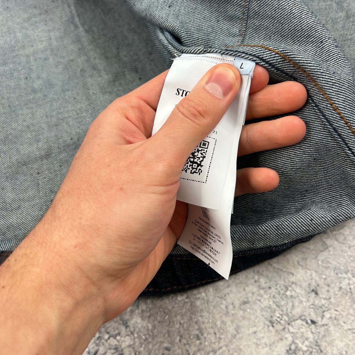 Stone Island Indigo Denim Rinsed Jacket Large 23” BNWT