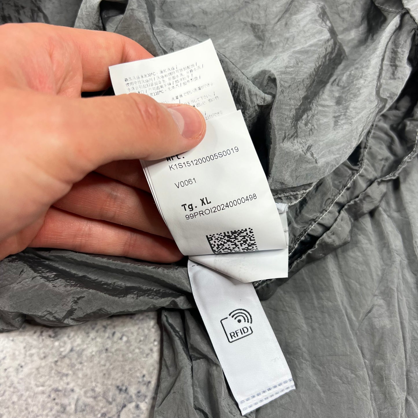 Stone Island Silver Nylon Metal Overshirt XL 23.5”